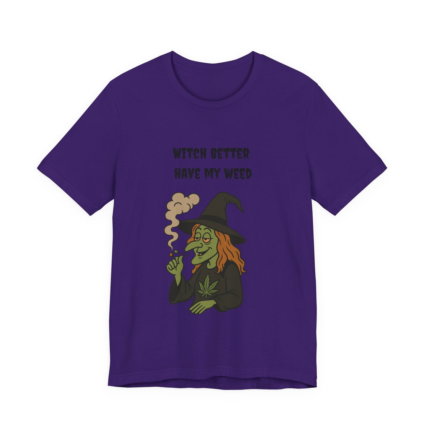 Witchy Cannabis Tee | Unisex Jersey Short Sleeve T-Shirt, Halloween Shirt, Funny Witch Apparel, Stoner Gift, Eco-friendly Tees-Mary Jane 2025