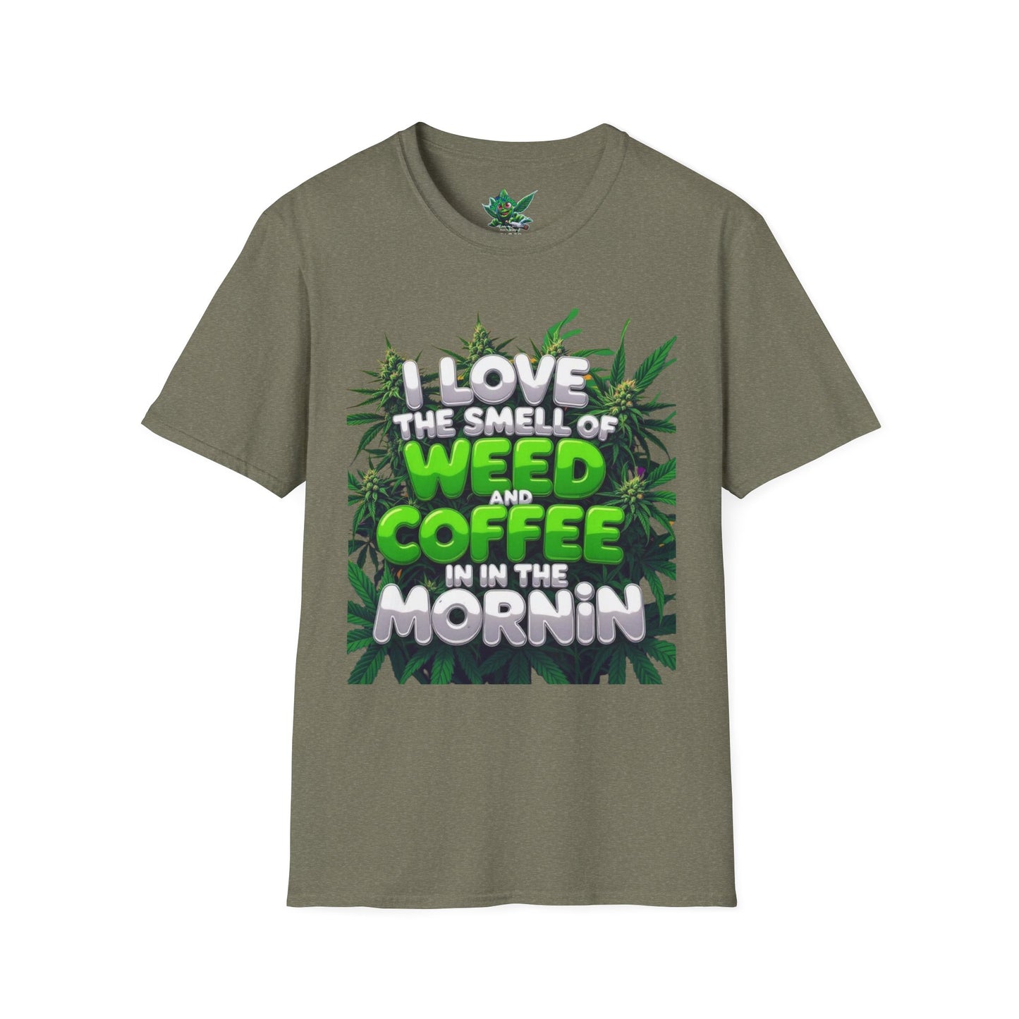 Unisex Softstyle T-Shirt, Casual Weed & Coffee Tee, Funny Gift for Coffee Lovers, 420 Celebration Apparel, Everyday Wear-Mary Jane 2025
