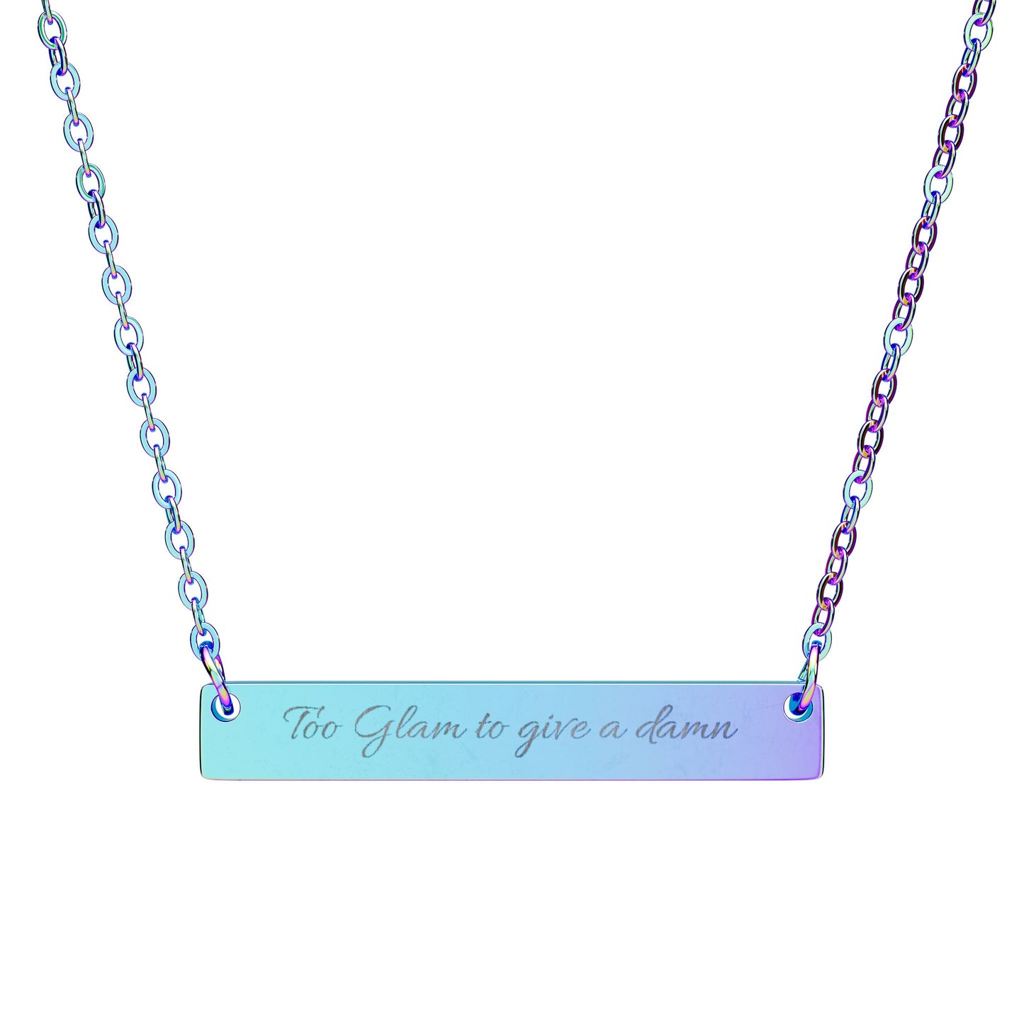Personalized Horizontal Bar Necklace with Engraving