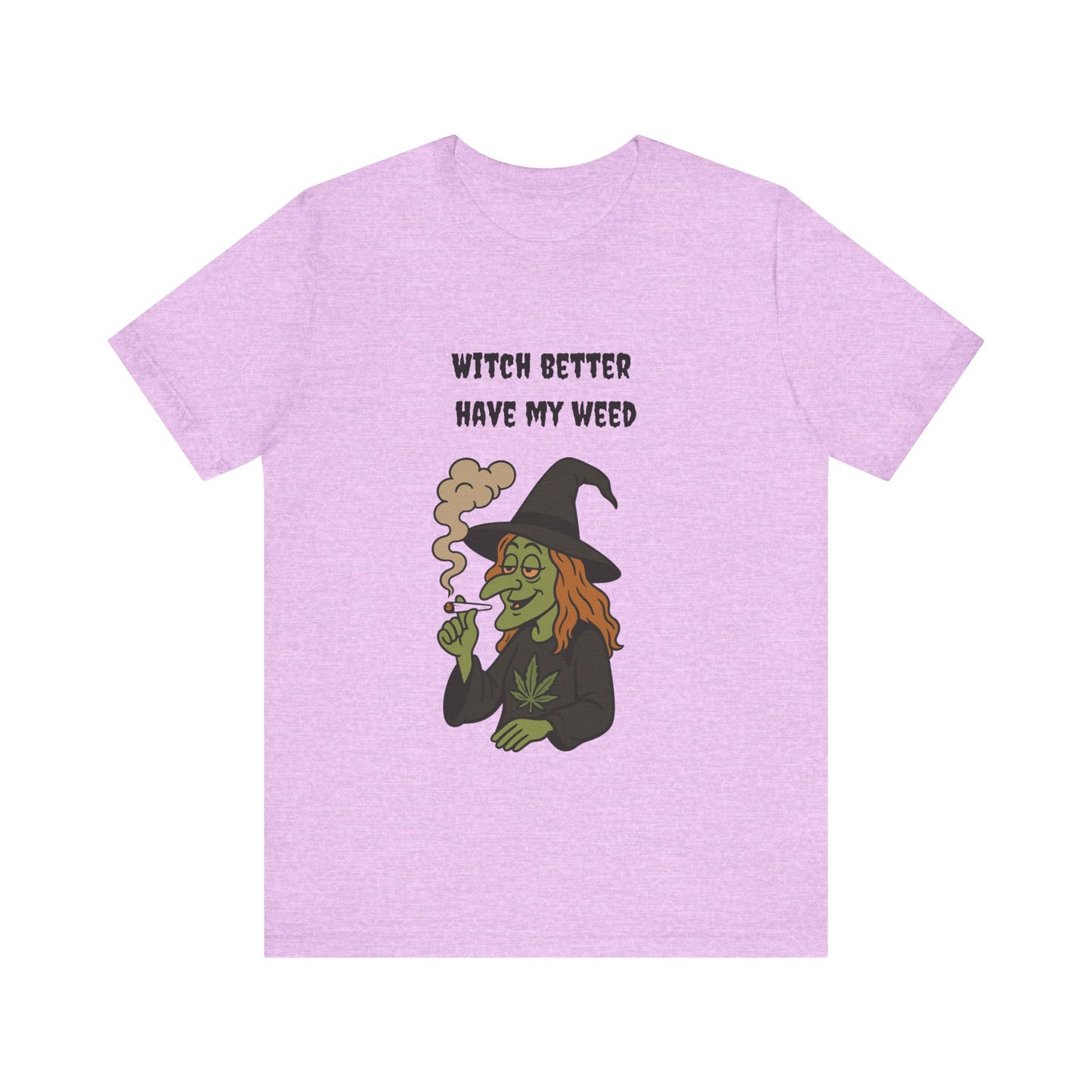 Witchy Cannabis Tee | Unisex Jersey Short Sleeve T-Shirt, Halloween Shirt, Funny Witch Apparel, Stoner Gift, Eco-friendly Tees-Mary Jane 2025