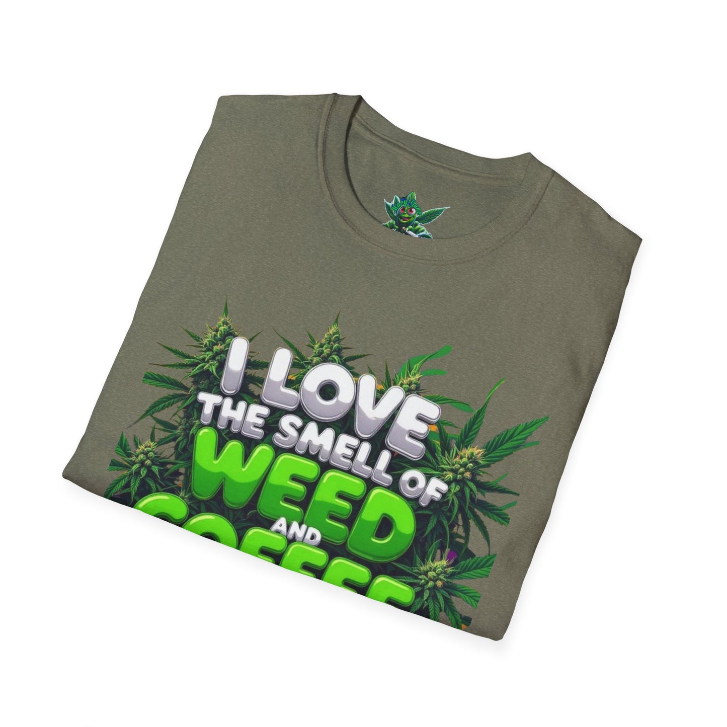Unisex Softstyle T-Shirt, Casual Weed & Coffee Tee, Funny Gift for Coffee Lovers, 420 Celebration Apparel, Everyday Wear-Mary Jane 2025