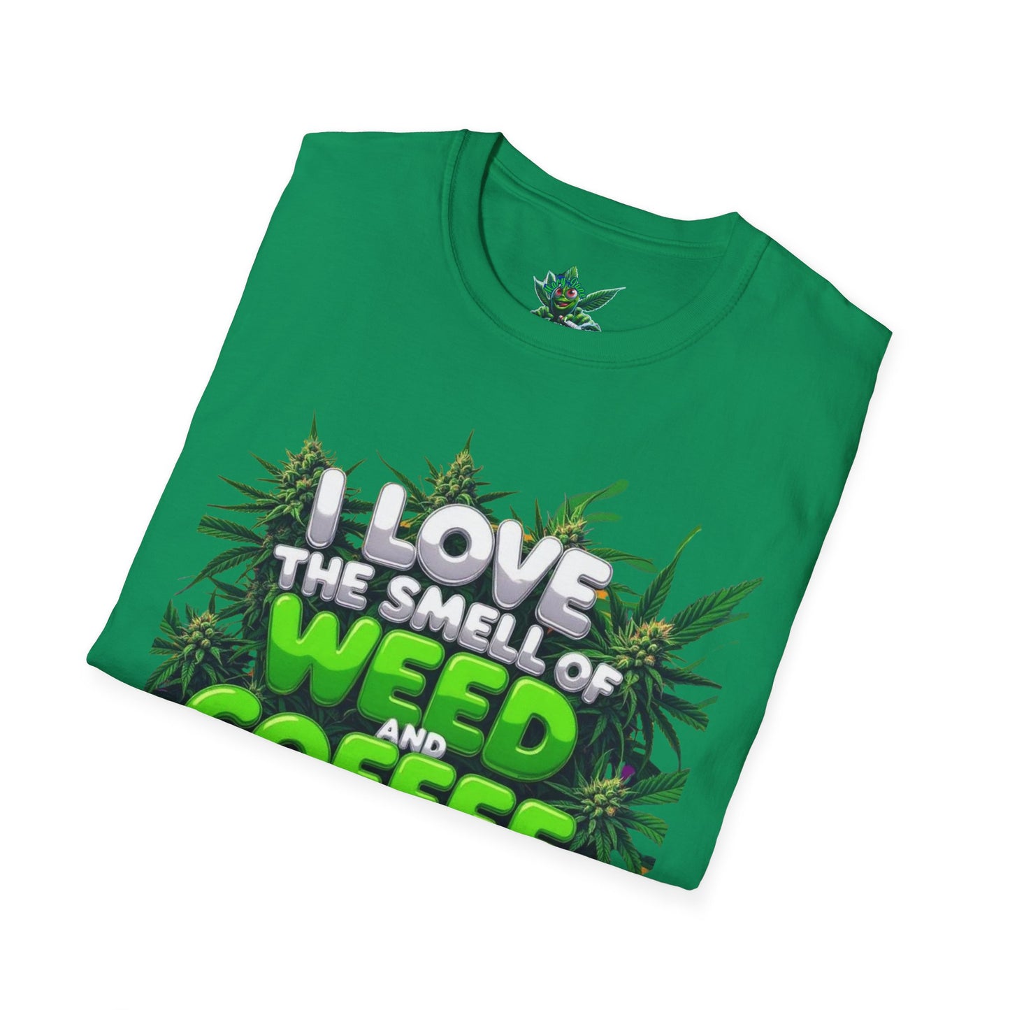 Unisex Softstyle T-Shirt, Casual Weed & Coffee Tee, Funny Gift for Coffee Lovers, 420 Celebration Apparel, Everyday Wear-Mary Jane 2025