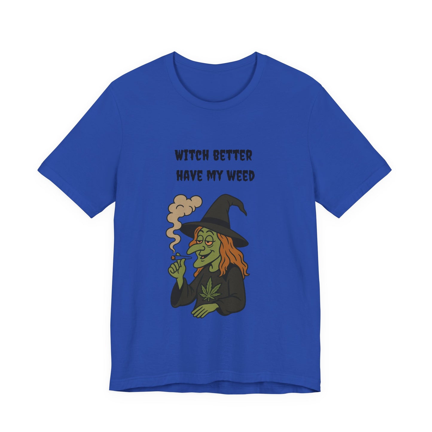 Witchy Cannabis Tee | Unisex Jersey Short Sleeve T-Shirt, Halloween Shirt, Funny Witch Apparel, Stoner Gift, Eco-friendly Tees-Mary Jane 2025