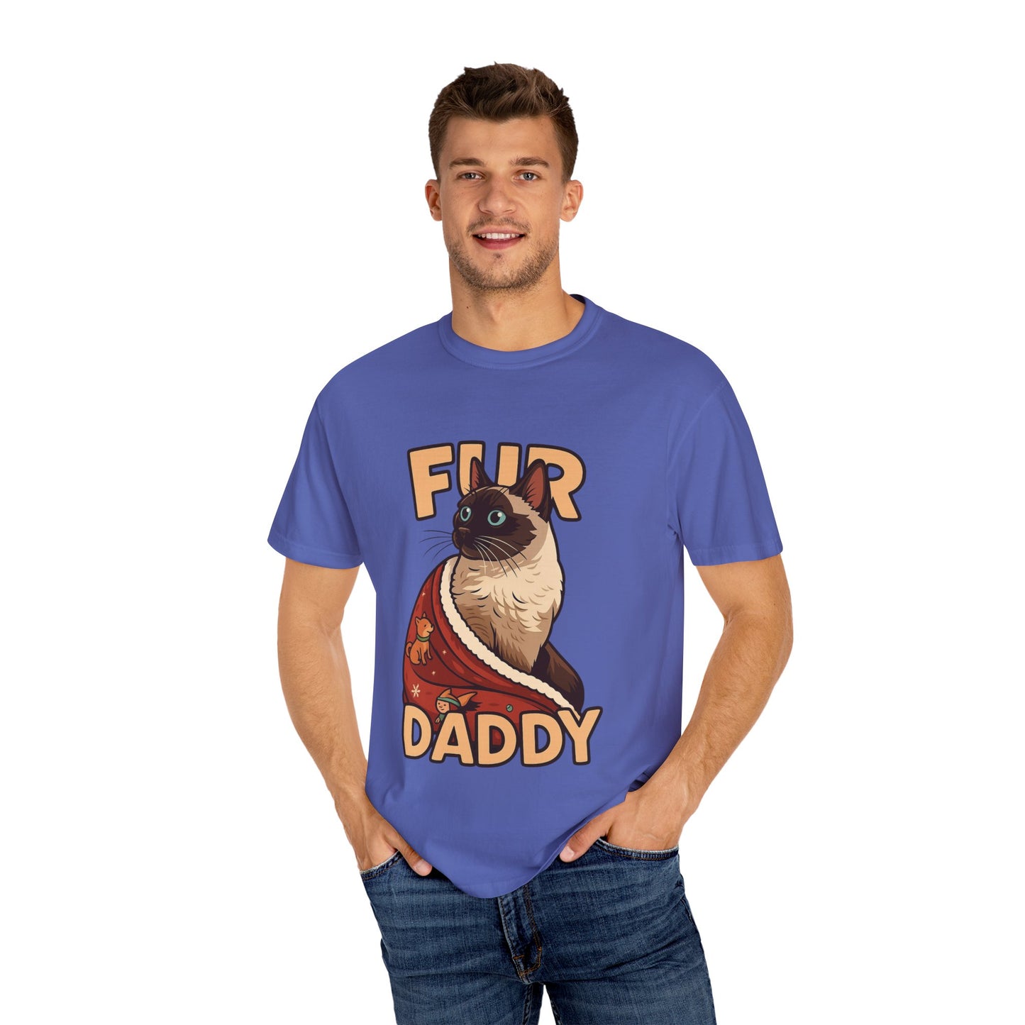 Fur Daddy T-Shirt — Cute Siamese Cat Graphic Tee for Cat Dads