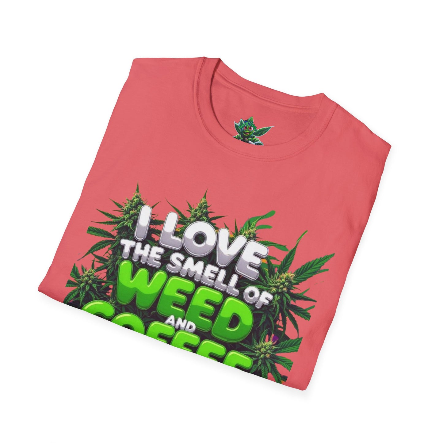 Unisex Softstyle T-Shirt, Casual Weed & Coffee Tee, Funny Gift for Coffee Lovers, 420 Celebration Apparel, Everyday Wear-Mary Jane 2025