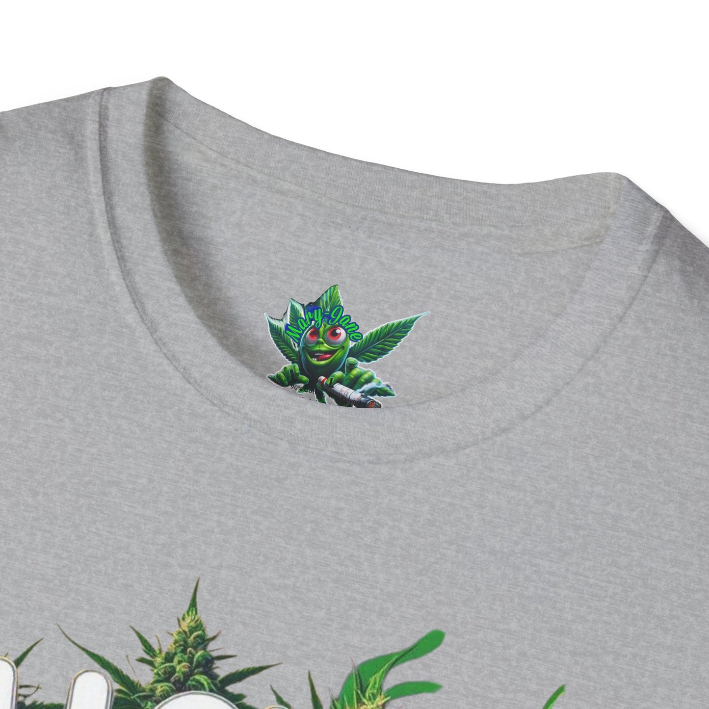 Unisex Softstyle T-Shirt, Casual Weed & Coffee Tee, Funny Gift for Coffee Lovers, 420 Celebration Apparel, Everyday Wear-Mary Jane 2025
