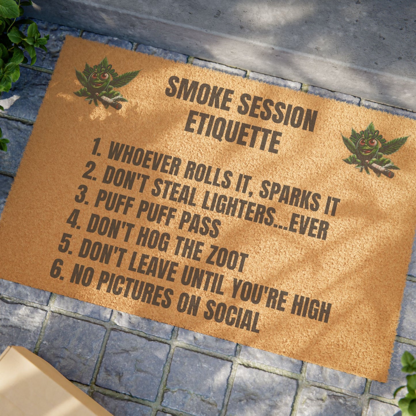 Copy of Chill Vibes Doormat - Smoke Session Etiquette, Cannabis Welcome Mat, Outdoor Entrance Rug, Funny Gift for Stoners, Home Decor