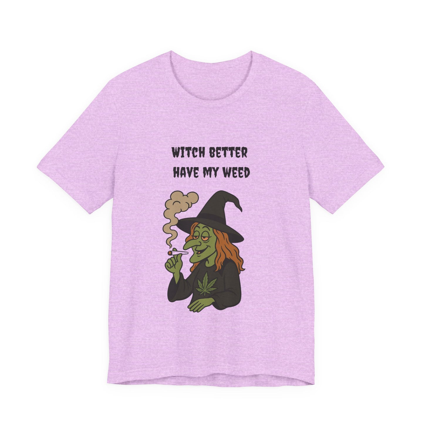 Witchy Cannabis Tee | Unisex Jersey Short Sleeve T-Shirt, Halloween Shirt, Funny Witch Apparel, Stoner Gift, Eco-friendly Tees-Mary Jane 2025