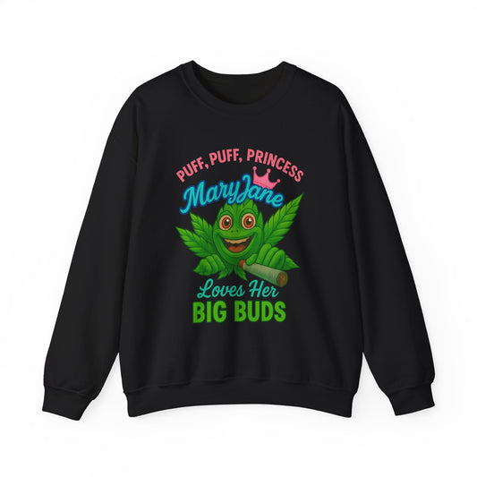 Mary Jane Puff Puff Princess Sweatshirt, Funny Cannabis Crewneck, Unisex Sweatshirt, Weed Lover Gift, 420 Apparel, Comfy Pullover