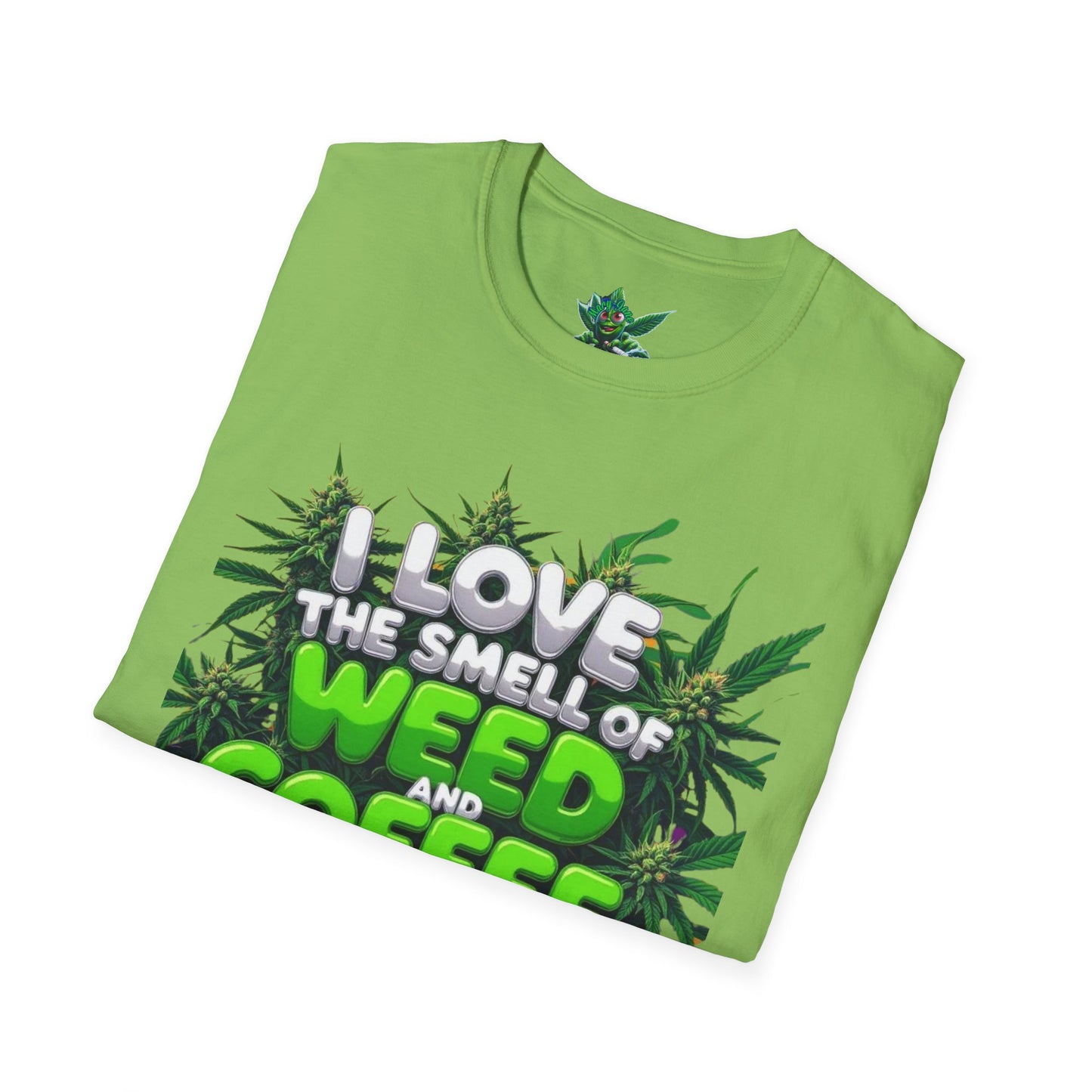 Unisex Softstyle T-Shirt, Casual Weed & Coffee Tee, Funny Gift for Coffee Lovers, 420 Celebration Apparel, Everyday Wear-Mary Jane 2025