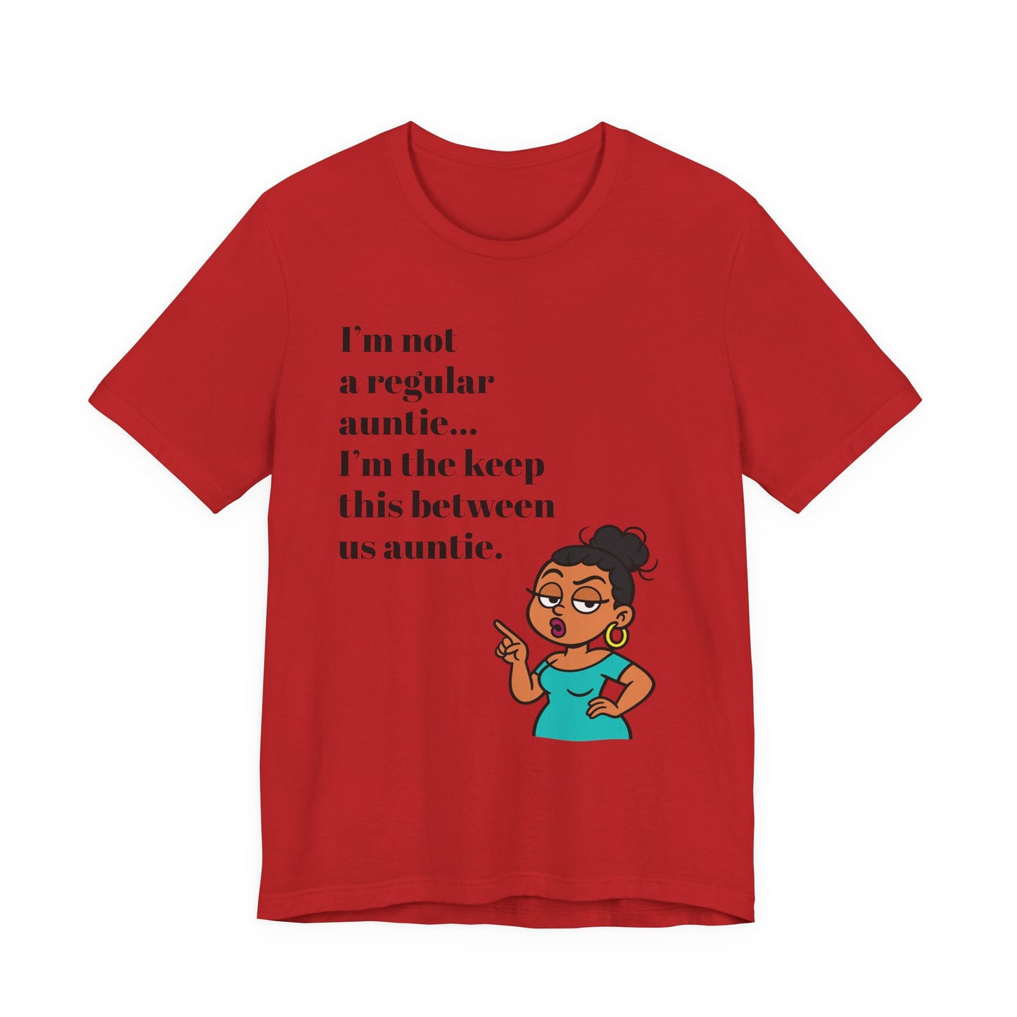 Sassy Auntie Graphic – “Keep This Between Us” Funny Auntie Cartoon PNG