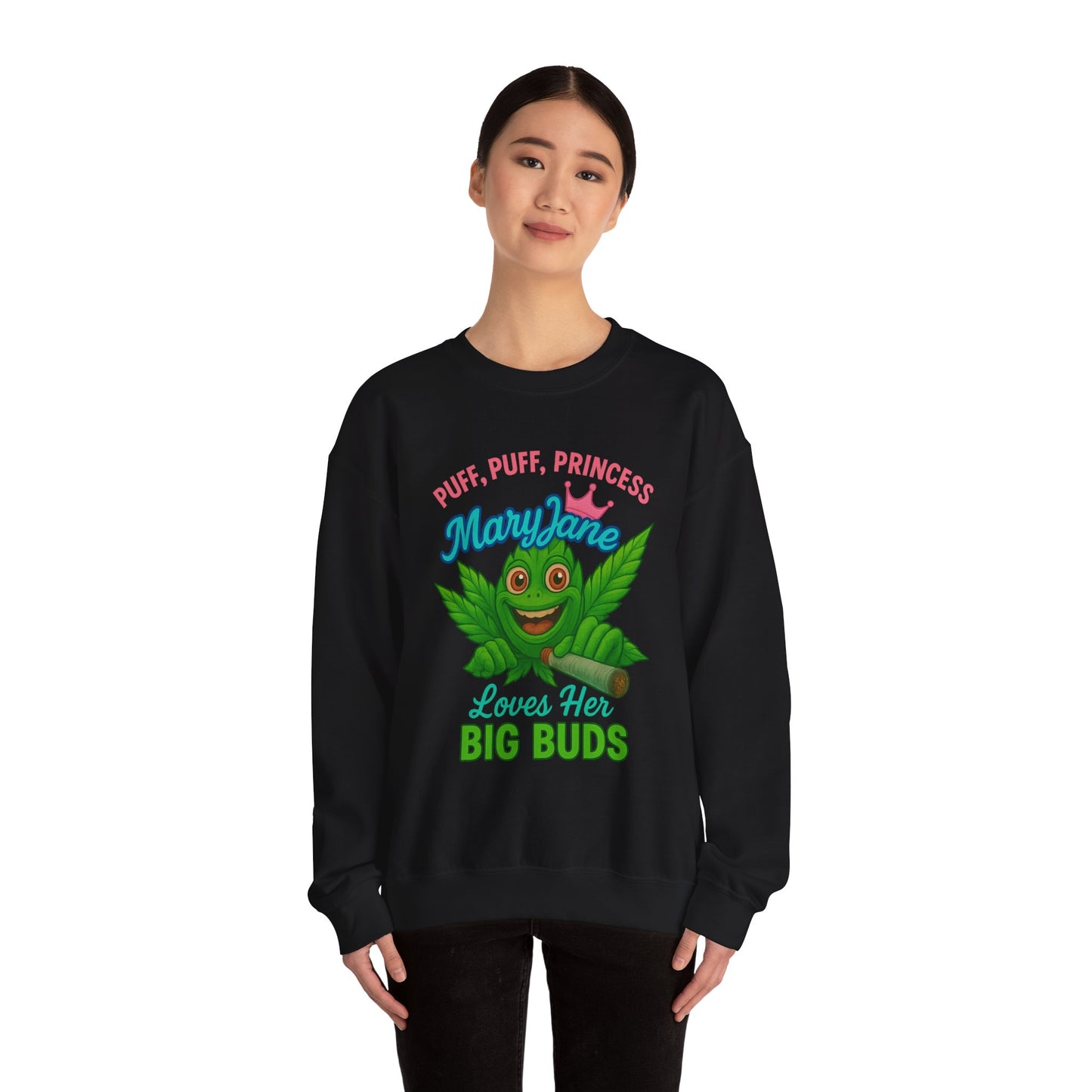 Mary Jane Puff Puff Princess Sweatshirt, Funny Cannabis Crewneck, Unisex Sweatshirt, Weed Lover Gift, 420 Apparel, Comfy Pullover