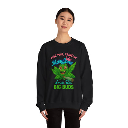 Mary Jane Puff Puff Princess Sweatshirt, Funny Cannabis Crewneck, Unisex Sweatshirt, Weed Lover Gift, 420 Apparel, Comfy Pullover