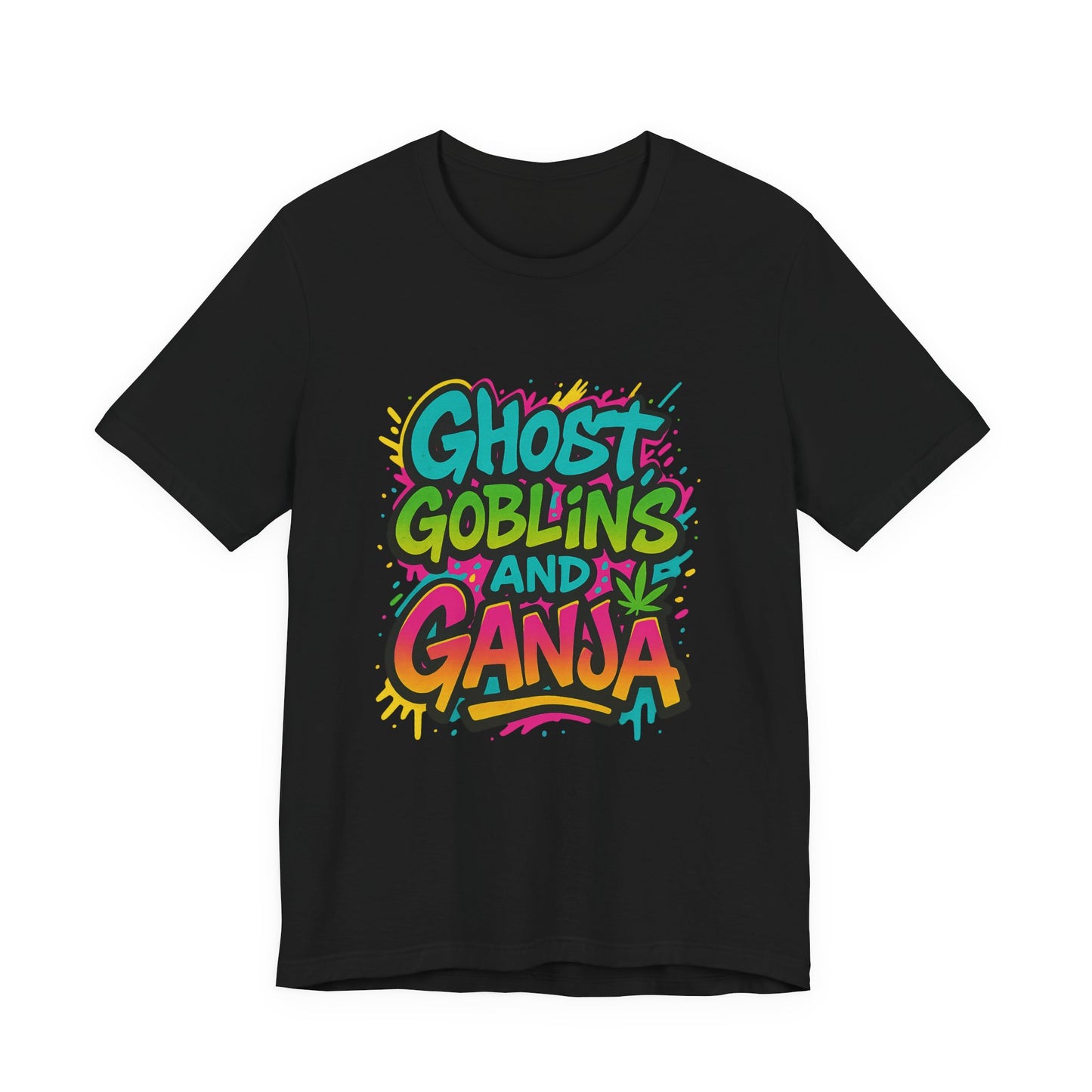 Ghost Goblins and Ganja T-Shirt, Funny Halloween Tee, Weed Lover Gift, Unisex Graphic Tee, Stoner Apparel, Est. 2025 Shirt