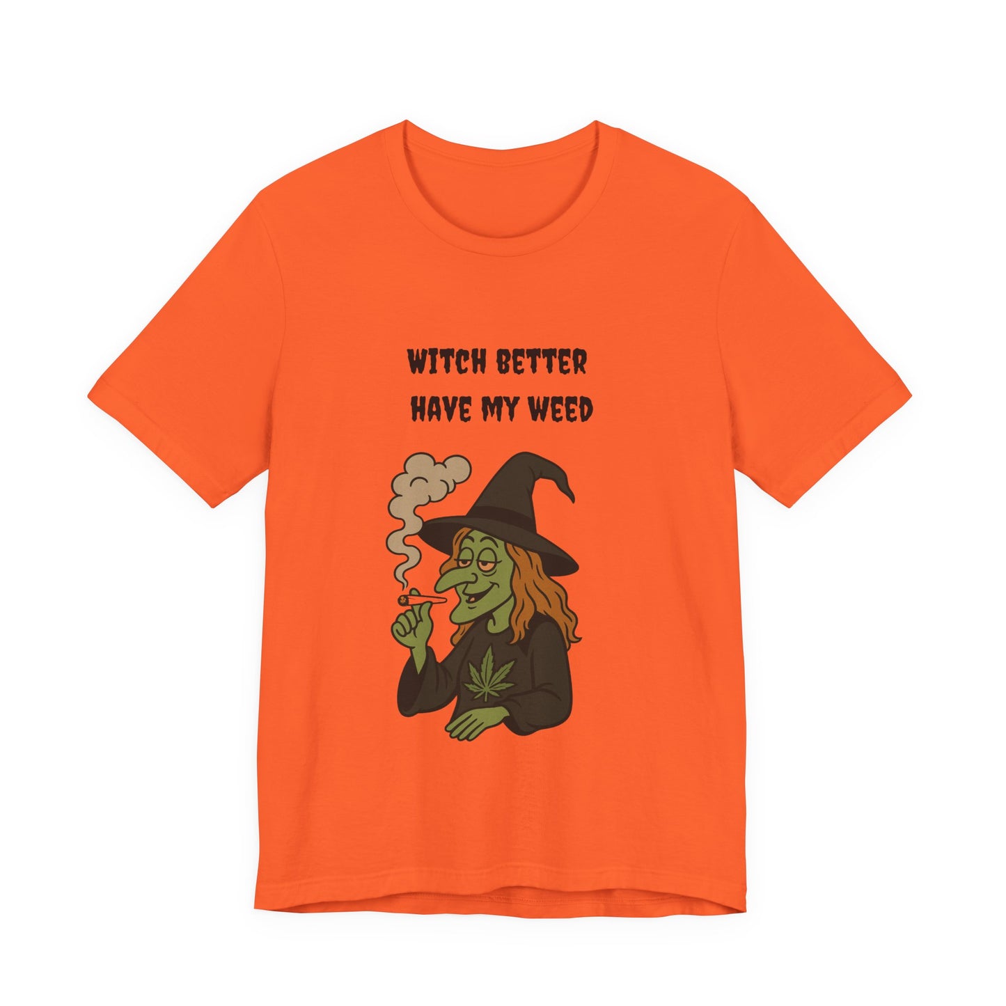 Witchy Cannabis Tee | Unisex Jersey Short Sleeve T-Shirt, Halloween Shirt, Funny Witch Apparel, Stoner Gift, Eco-friendly Tees-Mary Jane 2025