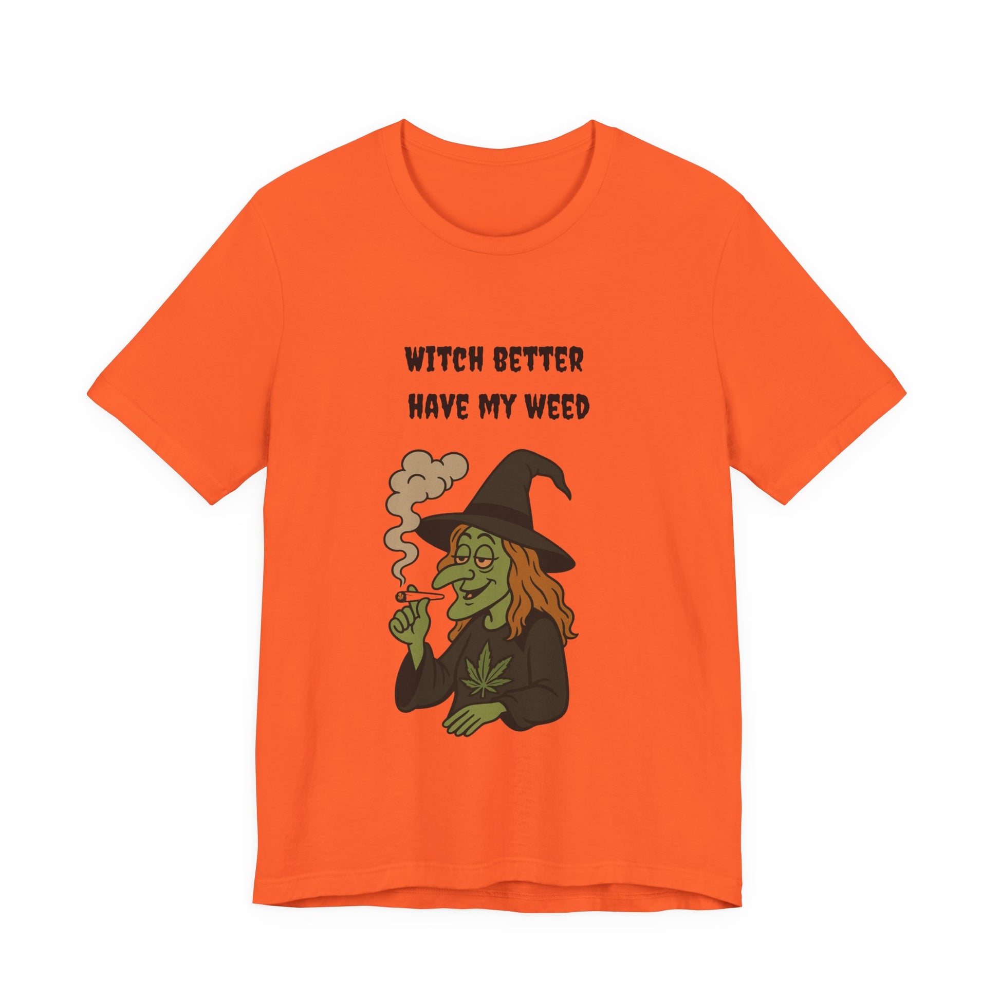 Witchy Cannabis Tee | Unisex Jersey Short Sleeve T-Shirt, Halloween Shirt, Funny Witch Apparel, Stoner Gift, Eco-friendly Tees-Mary Jane 2025