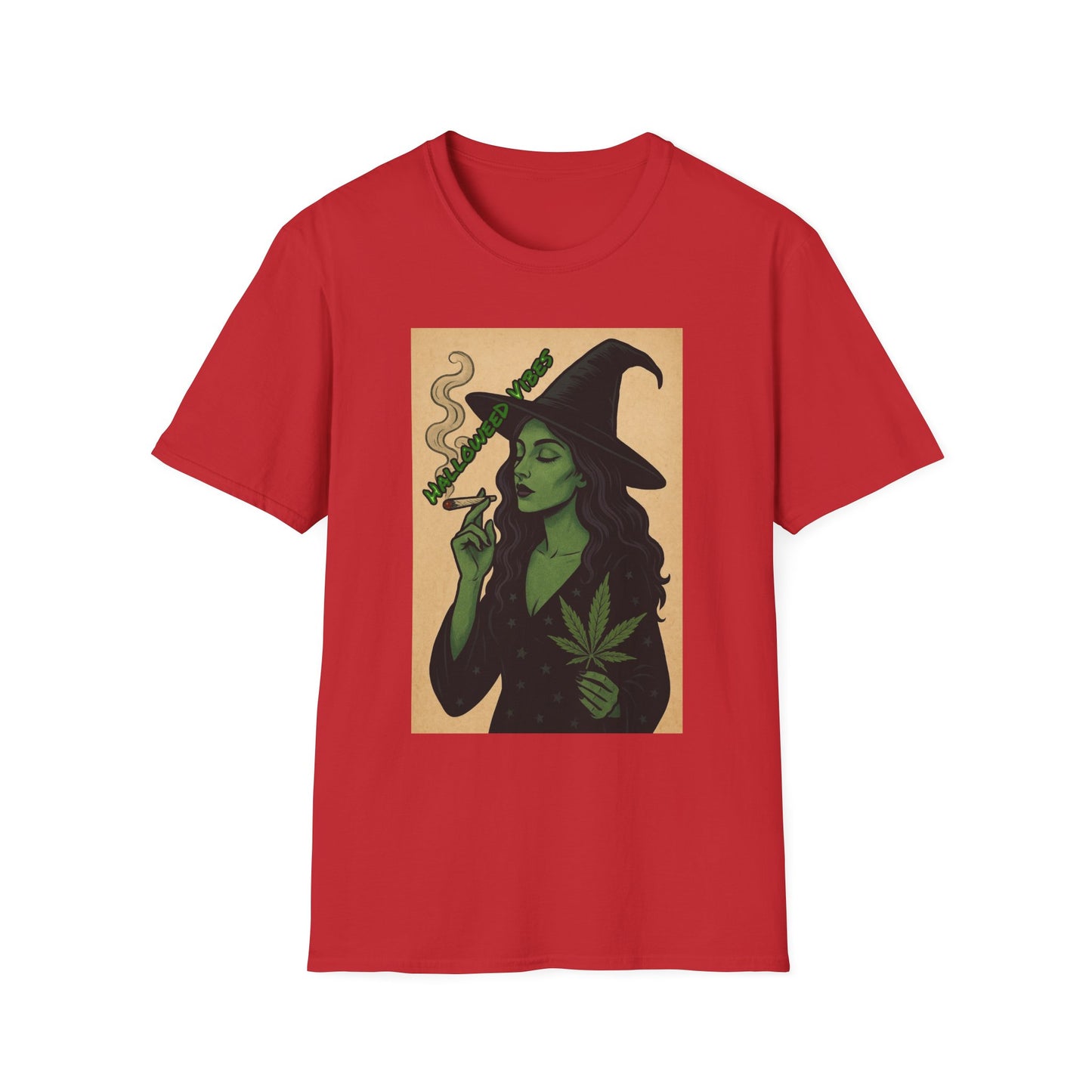 Witchy Vibes Unisex Softstyle T-Shirt, Halloween Costume Tee, Gift for Her, Boho Witch Shirt, Vintage Graphic Tee, Spooky Apparel