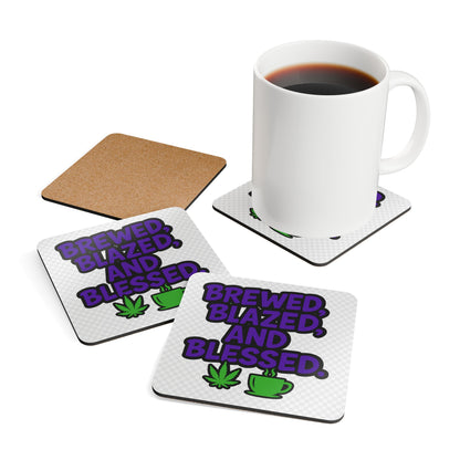 Chic Corkwood Coaster Set - Brewed, Blazed, & Blessed, Gift for Coffee Lovers, Stoner Decor, Cannabis Enthusiast, Home Bar [...]
