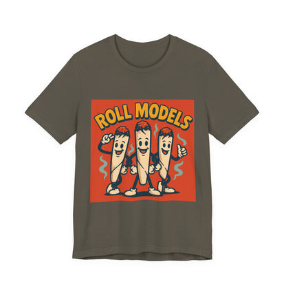 Funny Roll Models T-Shirt | Unisex Graphic Tee, Short Sleeve Casual Wear, Gift for BBQ Lovers, Vintage Foodie Shirt