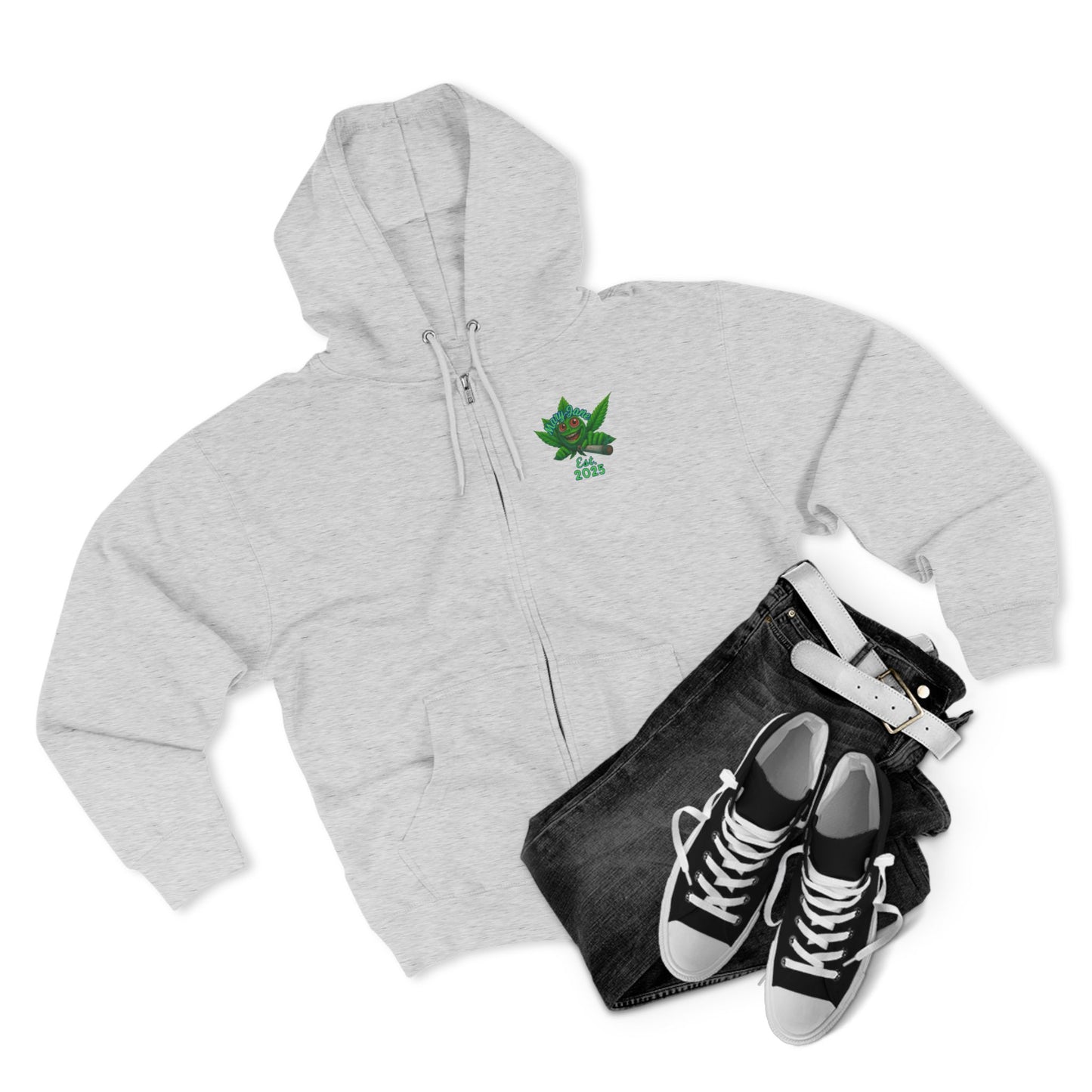 Stoner King Zip Hoodie - Trendy Unisex Hoodie for Chill Vibes, Perfect for Parties, Gifts, 420 Celebrations, Comfortable Layering