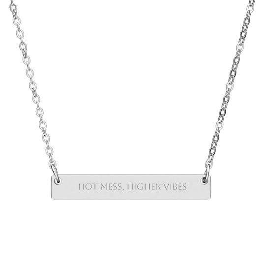 Personalized Horizontal Bar Necklace - Custom Engraved Jewelry for Meaningful Gifts