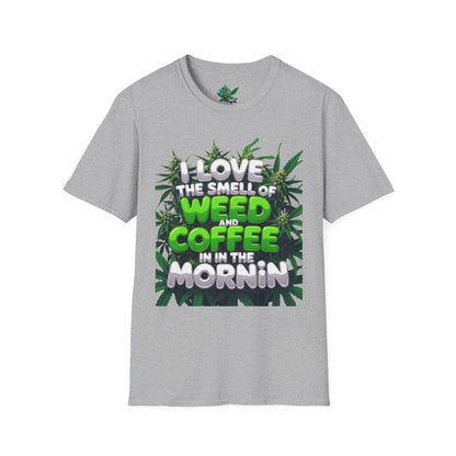 Unisex Softstyle T-Shirt, Casual Weed & Coffee Tee, Funny Gift for Coffee Lovers, 420 Celebration Apparel, Everyday Wear-Mary Jane 2025