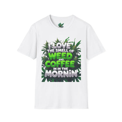 Unisex Softstyle T-Shirt, Casual Weed & Coffee Tee, Funny Gift for Coffee Lovers, 420 Celebration Apparel, Everyday Wear-Mary Jane 2025