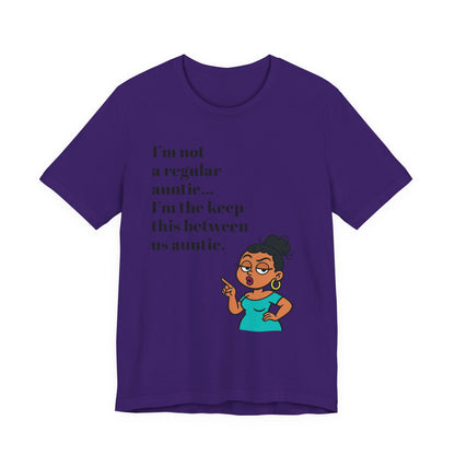 Sassy Auntie Graphic – “Keep This Between Us” Funny Auntie Cartoon PNG