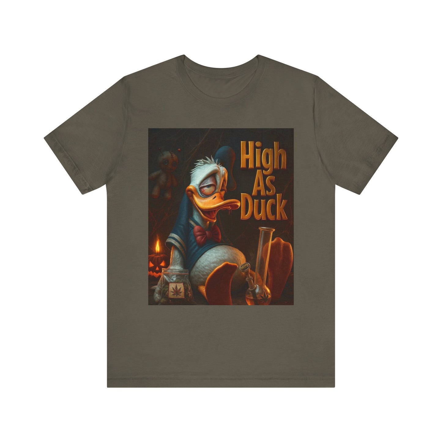 High As Duck Graphic Tee, Funny T-Shirt for Duck Lovers, Casual Wear, Gift for Friends, Quirky Birthday Present