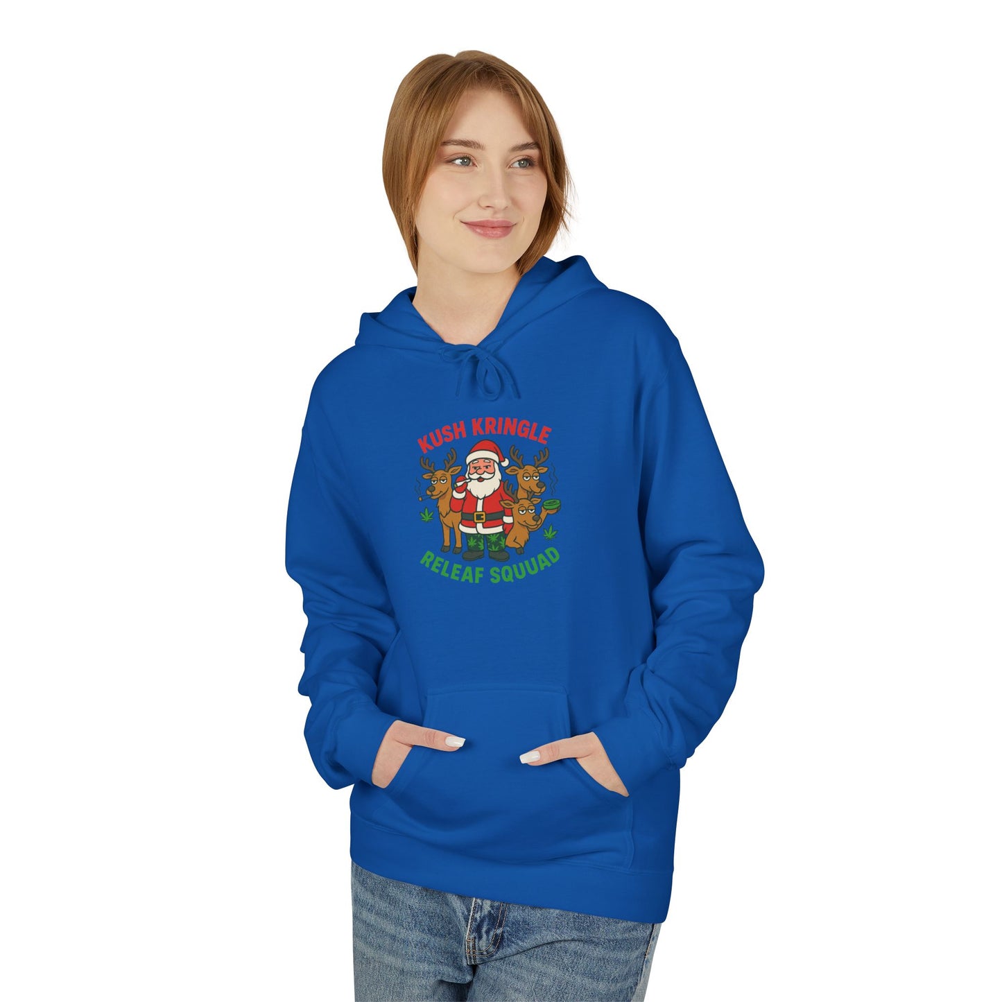 Kush Jingle Releaf Squad Hoodie — Holiday Stoner Christmas Sweatshirt