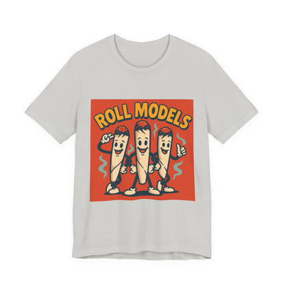 Funny Roll Models T-Shirt | Unisex Graphic Tee, Short Sleeve Casual Wear, Gift for BBQ Lovers, Vintage Foodie Shirt