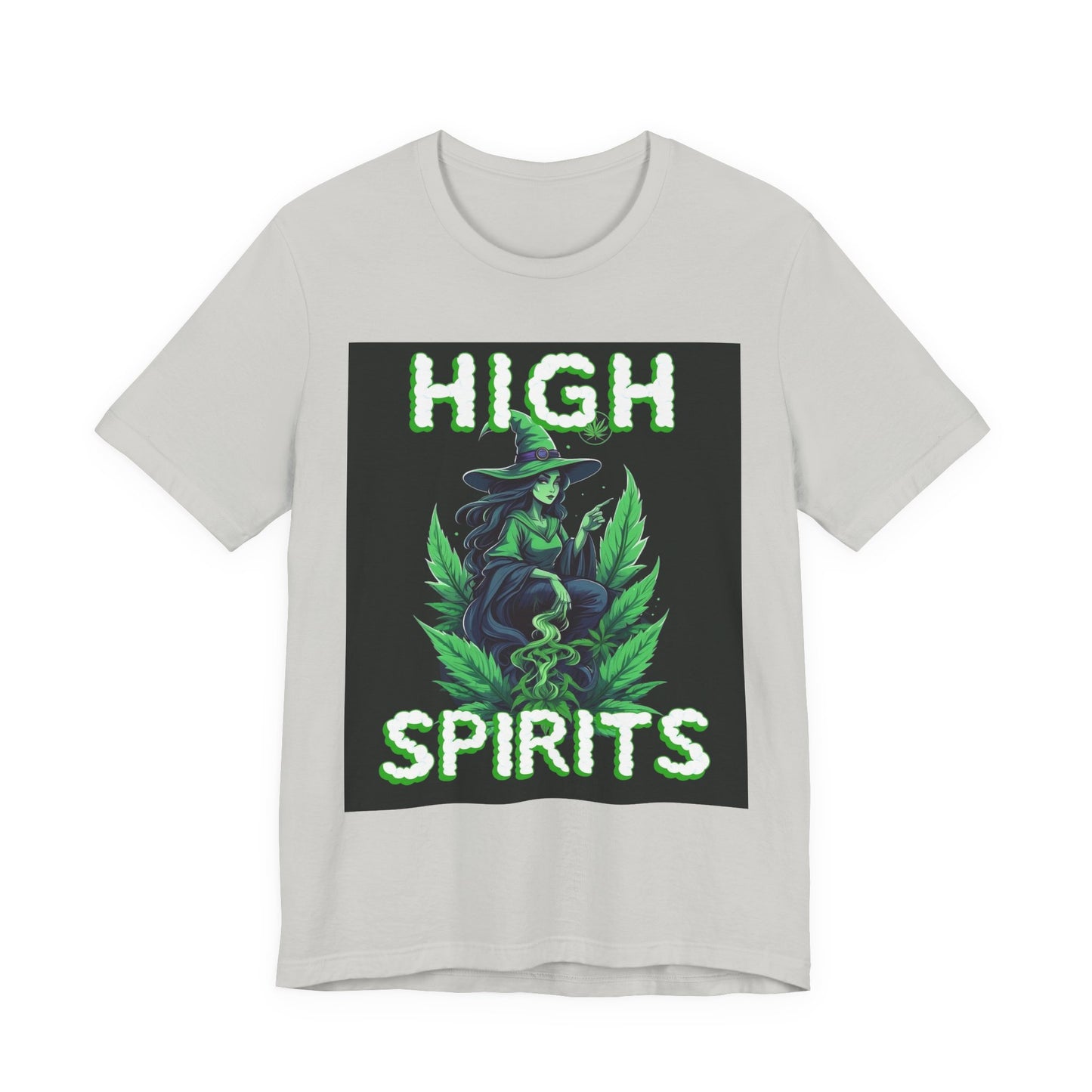 High Spirits Witchy Tee - Unisex Jersey Short Sleeve T-Shirt, Halloween Gift, Witch Apparel, Eco-Friendly Tee, Alternative Fashion