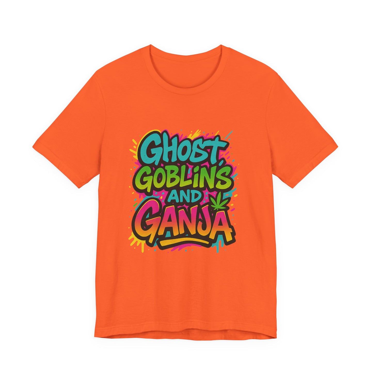 Ghost Goblins and Ganja T-Shirt, Funny Halloween Tee, Weed Lover Gift, Unisex Graphic Tee, Stoner Apparel, Est. 2025 Shirt
