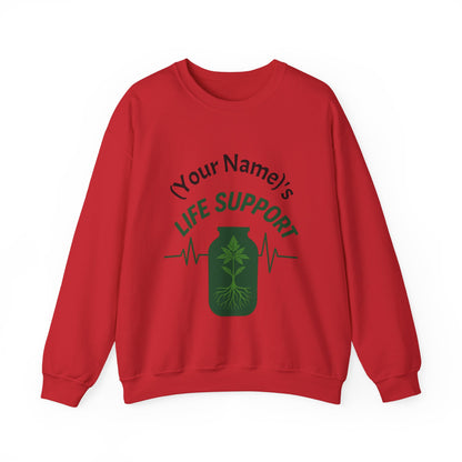 Crewneck Sweatshirt — "Life Support" Plant Jar Graphic