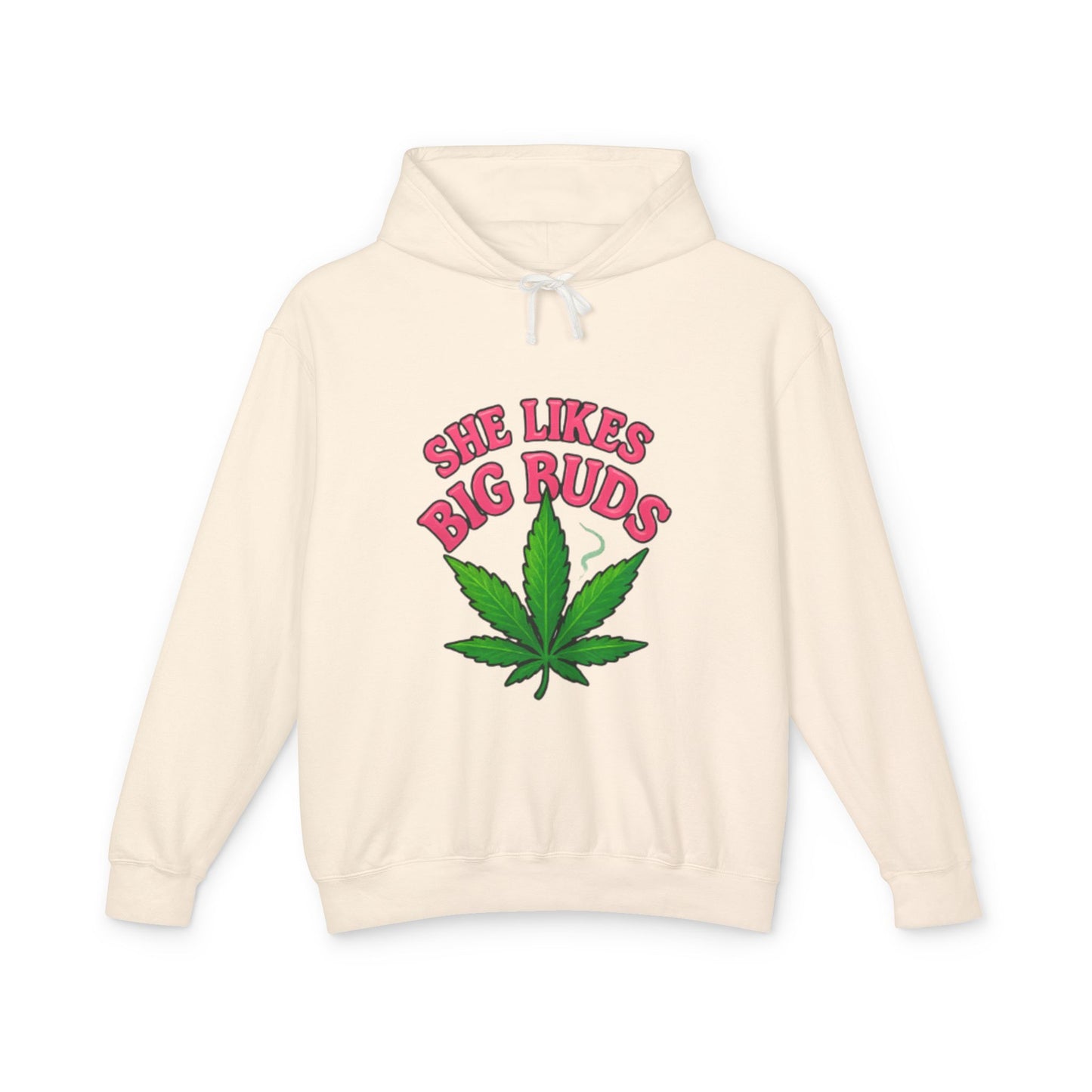 She Likes Big Buds Unisex Lightweight Hooded Sweatshirt, Cannabis Hoodie, Funny Gift, Casual Wear, Sarcastic Merch, Stoner Apparel
