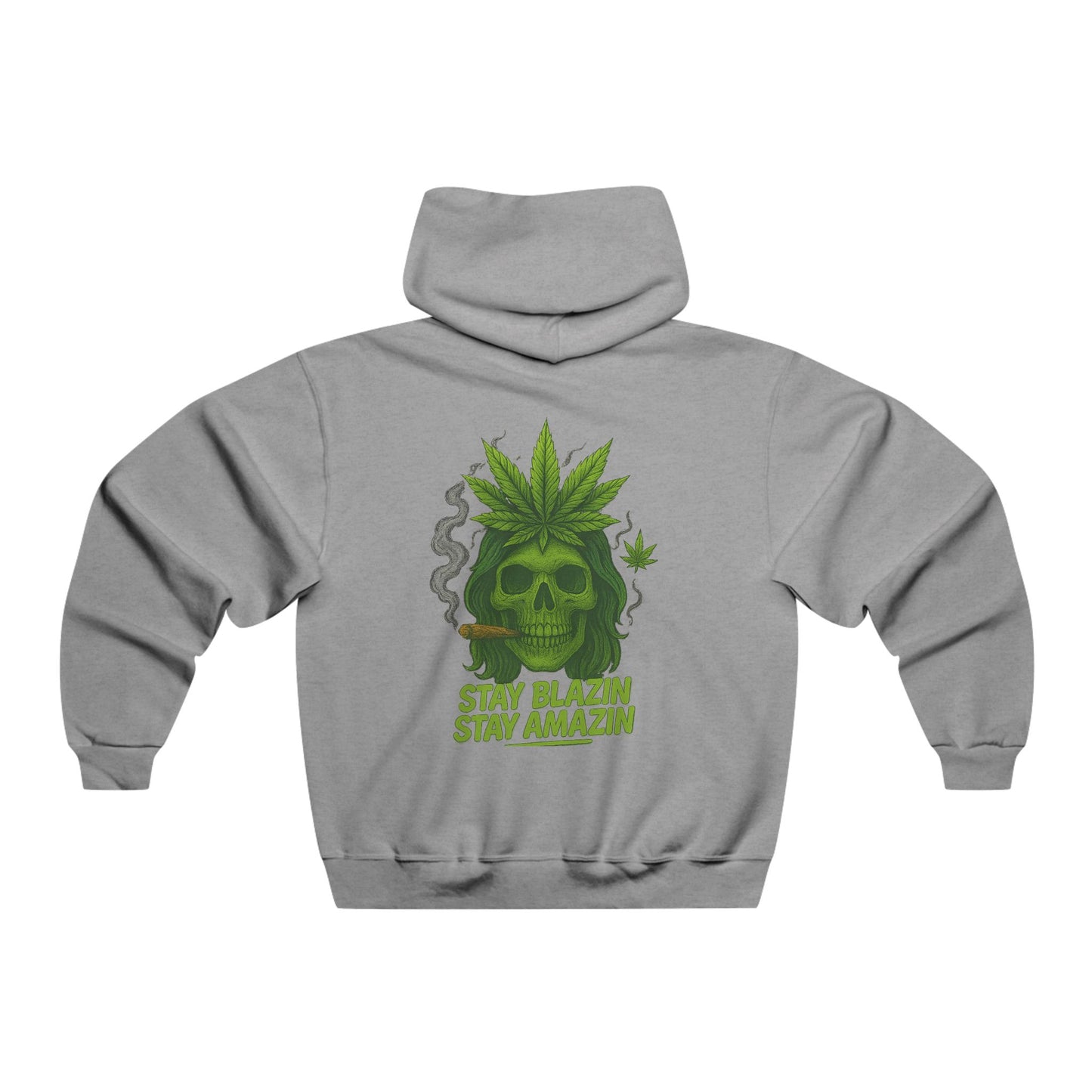 Stay Blazin Stay Amazin – Mary-Jane Skull Hat & Hoodie Collection | 420 Street Style Apparel, Stay Blazin' Hooded Sweatshirt - Casual Streetwear for Smokers, Gift for Friends, Perfect for 420 Celebrations, Cozy & Stylish