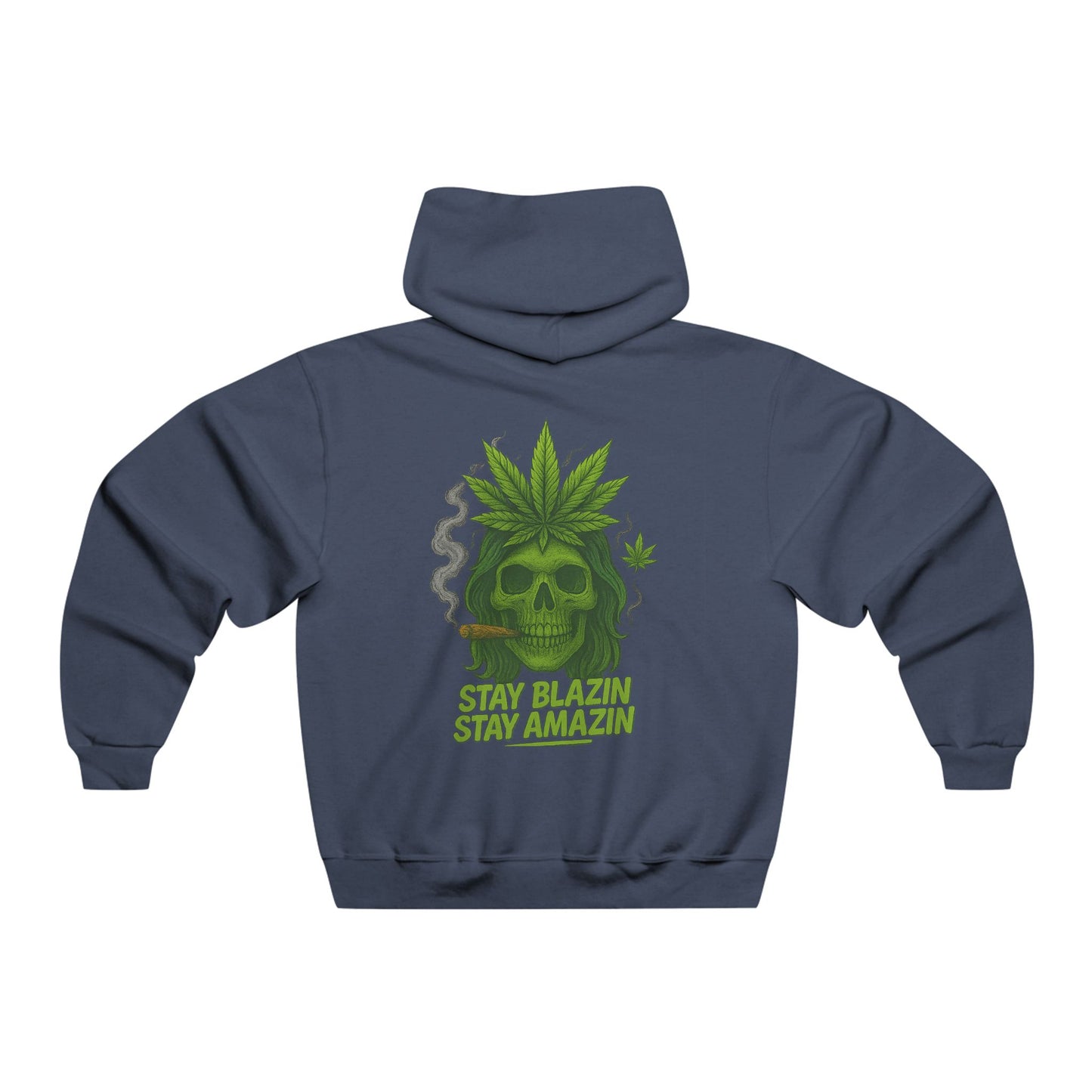 Stay Blazin Stay Amazin – Mary-Jane Skull Hat & Hoodie Collection | 420 Street Style Apparel, Stay Blazin' Hooded Sweatshirt - Casual Streetwear for Smokers, Gift for Friends, Perfect for 420 Celebrations, Cozy & Stylish