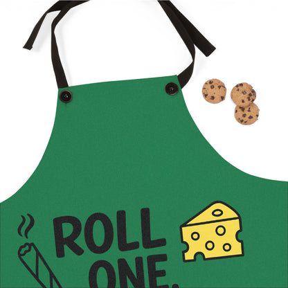 Roll One, Slice One, Pass One” Funny Cannabis Cooking Apron – Mary-Jane Collection - Fun Kitchen Apron, Ideal for Cooking, Baking, Food Lovers, Chefs, Unique Gift for Holidays