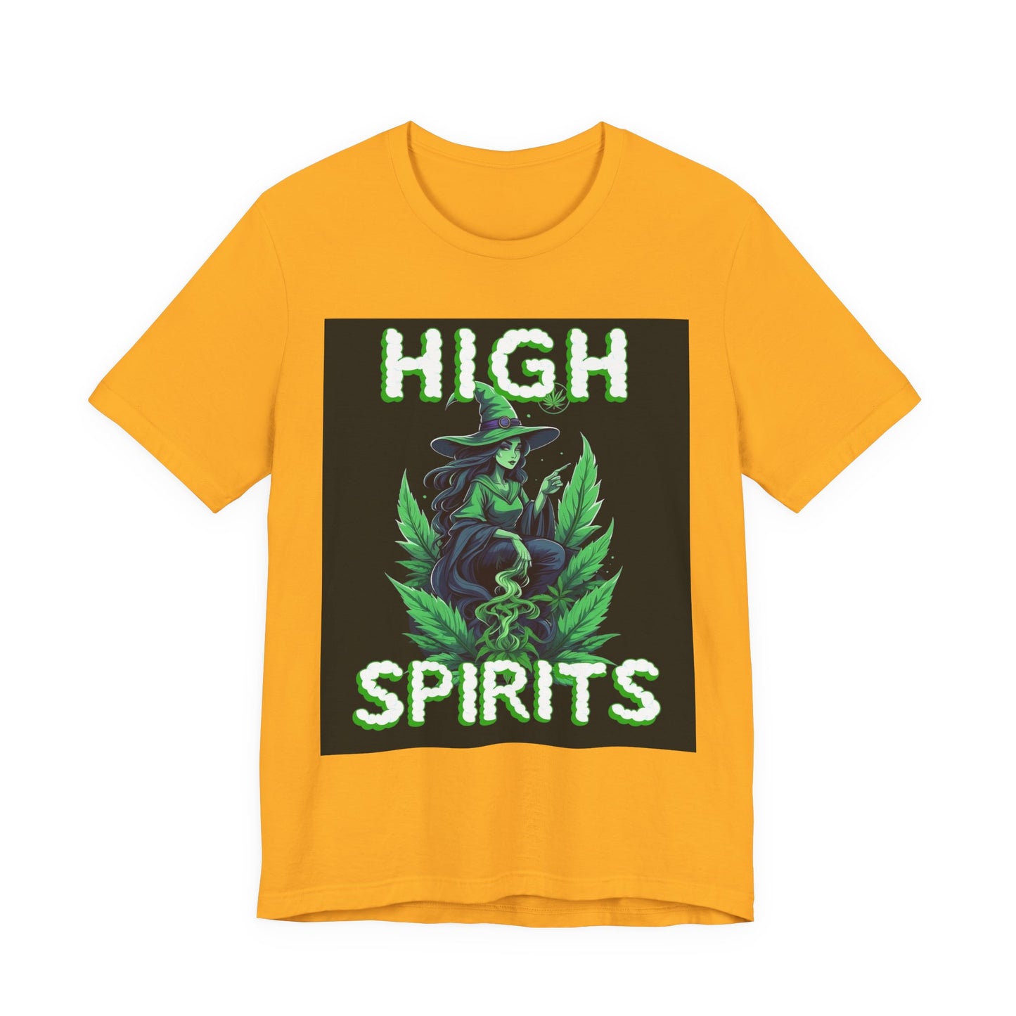 High Spirits Witchy Tee - Unisex Jersey Short Sleeve T-Shirt, Halloween Gift, Witch Apparel, Eco-Friendly Tee, Alternative Fashion