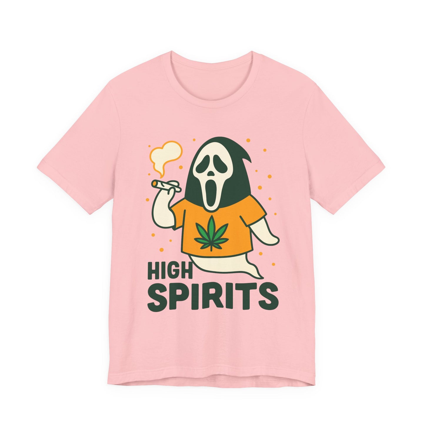 High Spirits Ghost Tee, Unisex T-Shirt, Cannabis Shirt, Funny Graphic Tee, Halloween Outfit, Party Apparel