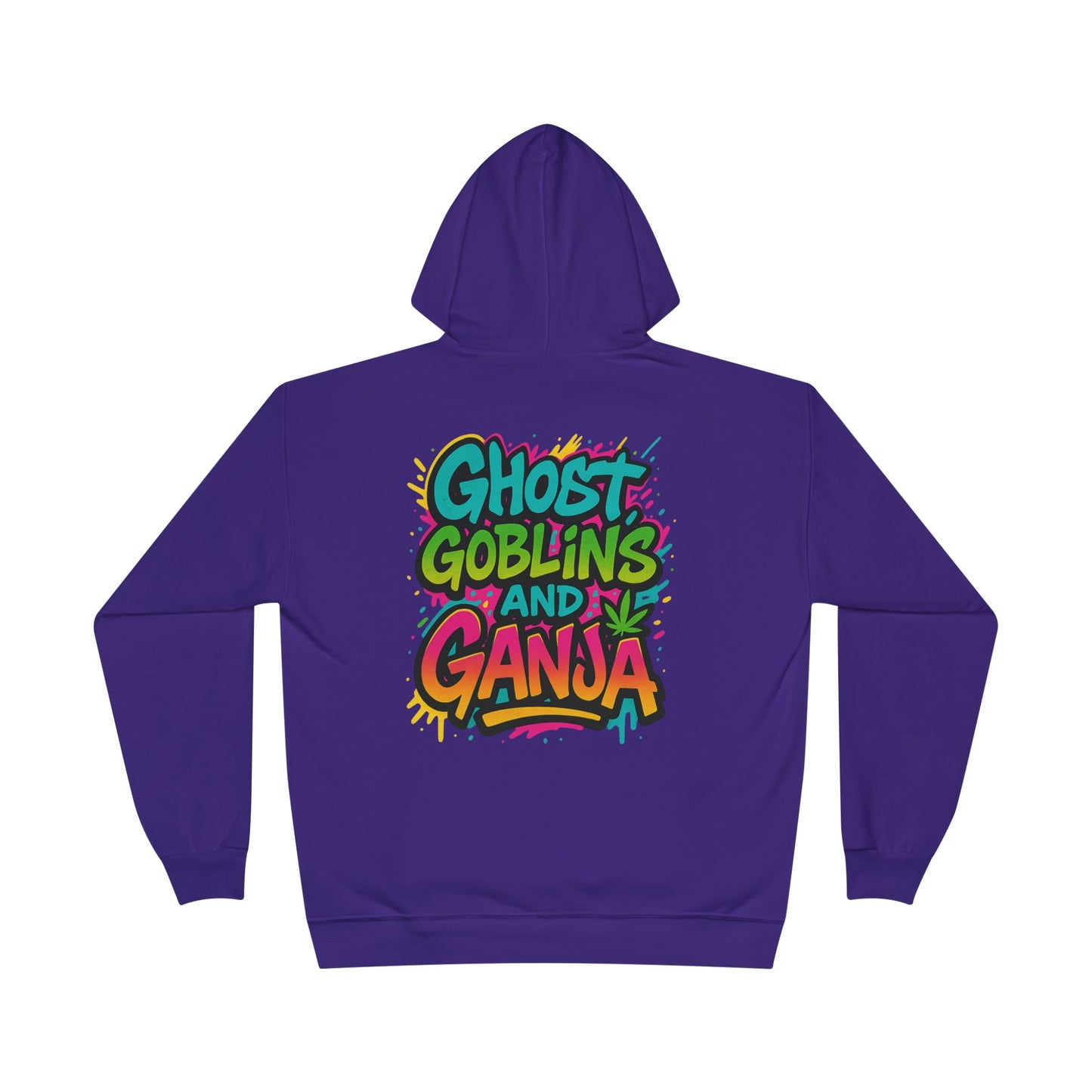 Ghostly Vibes Eco-Friendly Hoodie, Halloween Sweatshirt, Unisex Pullover, Festival Fashion, EcoSmart Apparel, Ghost Goblins Ganja