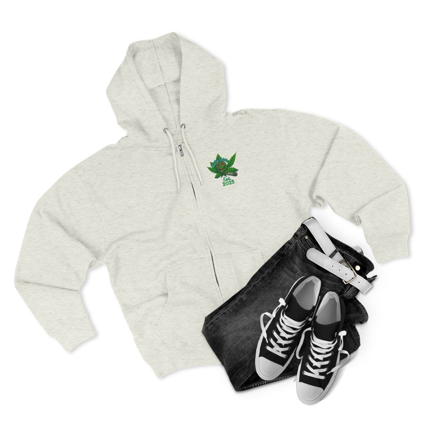 Stoner King Zip Hoodie - Trendy Unisex Hoodie for Chill Vibes, Perfect for Parties, Gifts, 420 Celebrations, Comfortable Layering