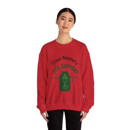 Crewneck Sweatshirt — "Life Support" Plant Jar Graphic