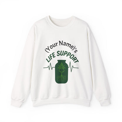 Crewneck Sweatshirt — "Life Support" Plant Jar Graphic