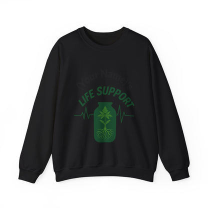 Crewneck Sweatshirt — "Life Support" Plant Jar Graphic