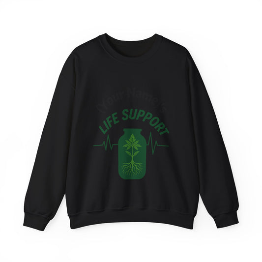 Crewneck Sweatshirt — "Life Support" Plant Jar Graphic