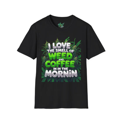 Unisex Softstyle T-Shirt, Casual Weed & Coffee Tee, Funny Gift for Coffee Lovers, 420 Celebration Apparel, Everyday Wear-Mary Jane 2025