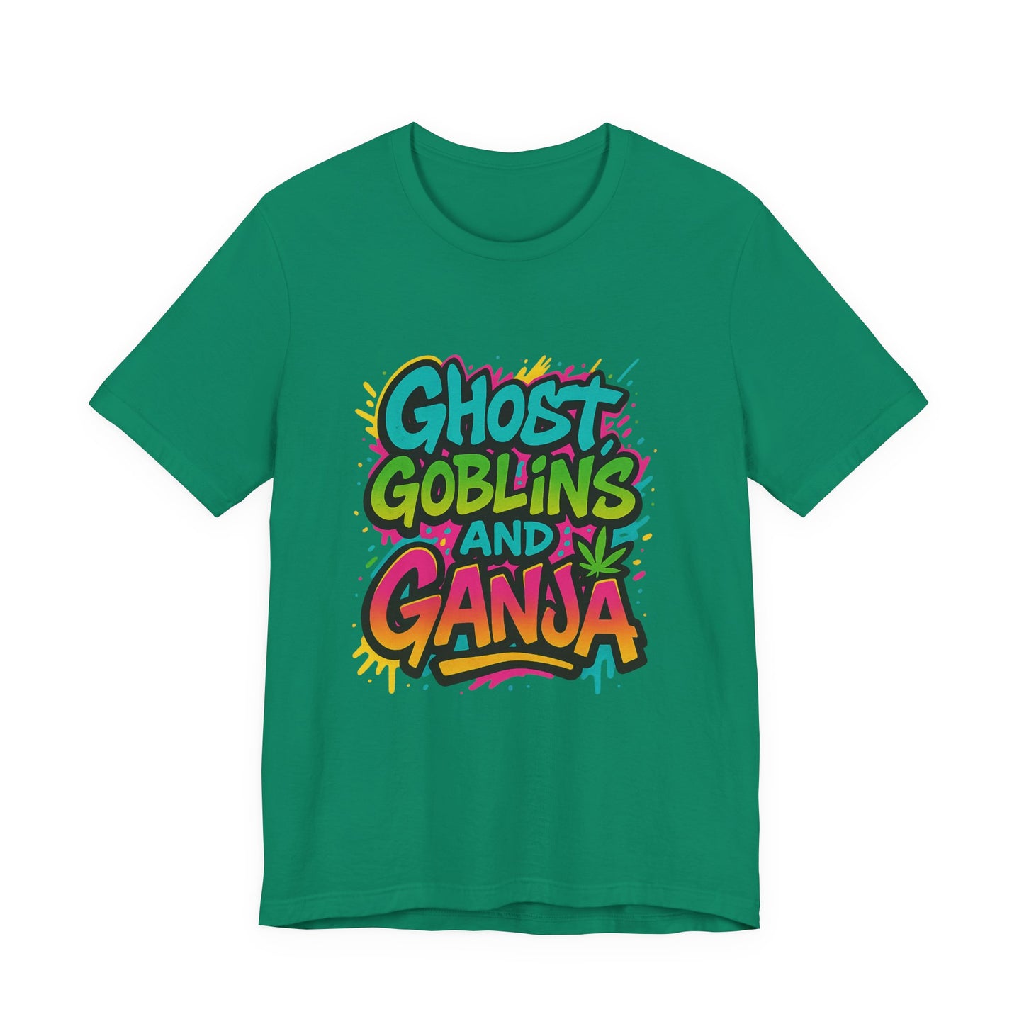 Ghost Goblins and Ganja T-Shirt, Funny Halloween Tee, Weed Lover Gift, Unisex Graphic Tee, Stoner Apparel, Est. 2025 Shirt