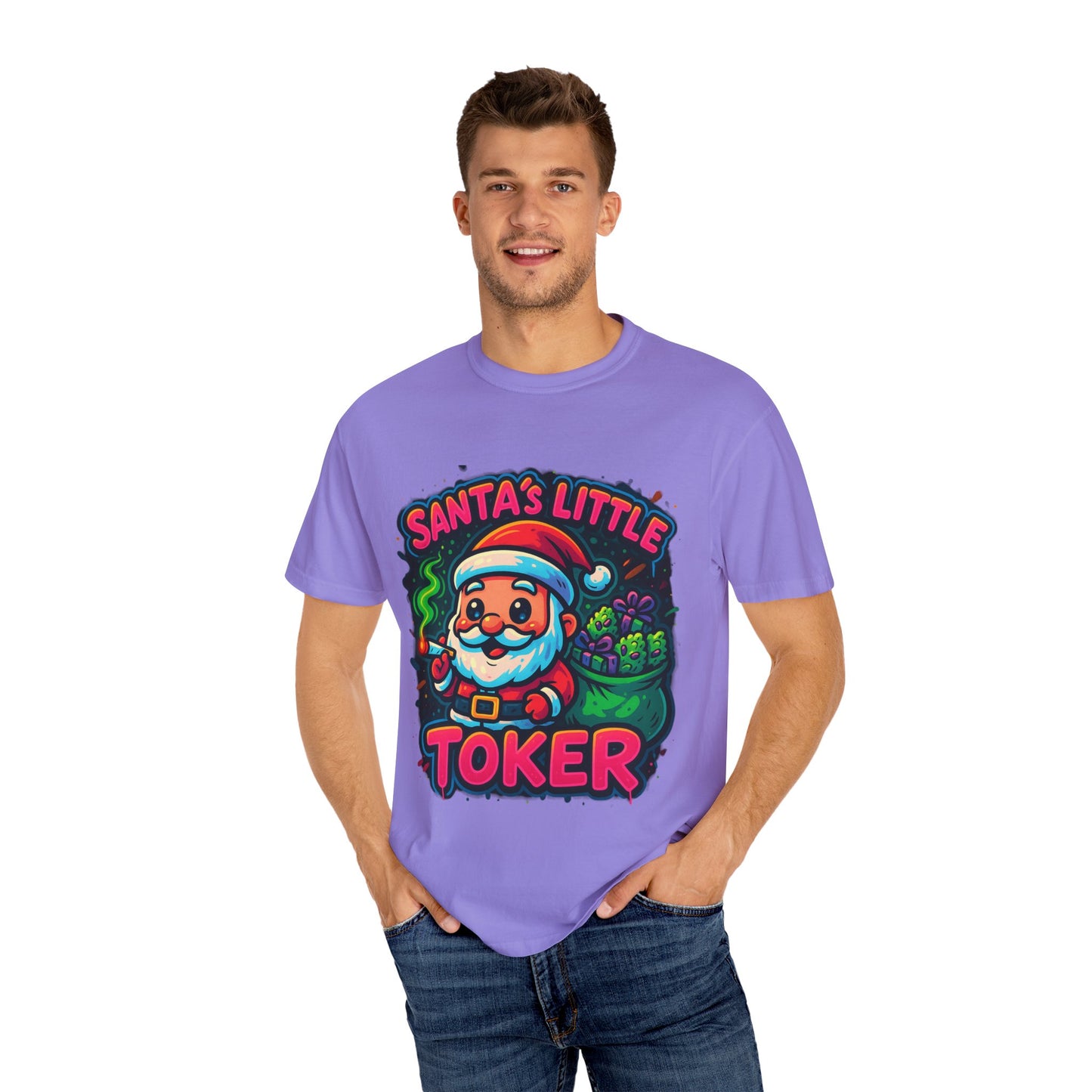 Santa’s Little Toker Christmas Shirt – Cute Chibi Weed Santa Holiday Tee