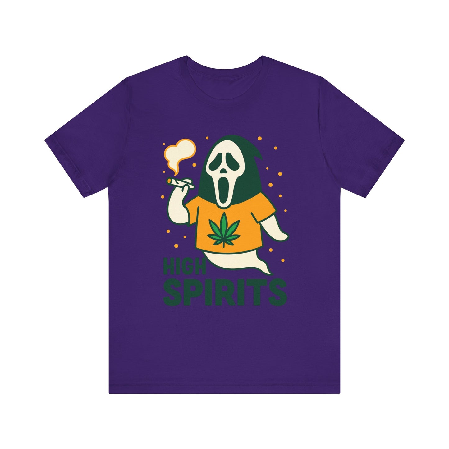 High Spirits Ghost Tee, Unisex T-Shirt, Cannabis Shirt, Funny Graphic Tee, Halloween Outfit, Party Apparel